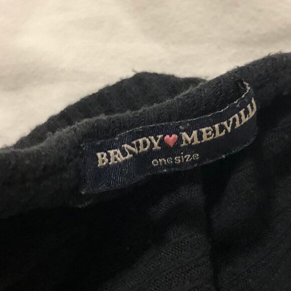 Brandy Melville Black Ribbed Crop Top V-Neck One Size - Picture 6 of 6